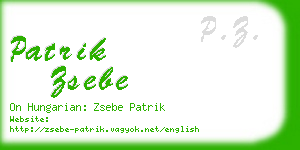 patrik zsebe business card